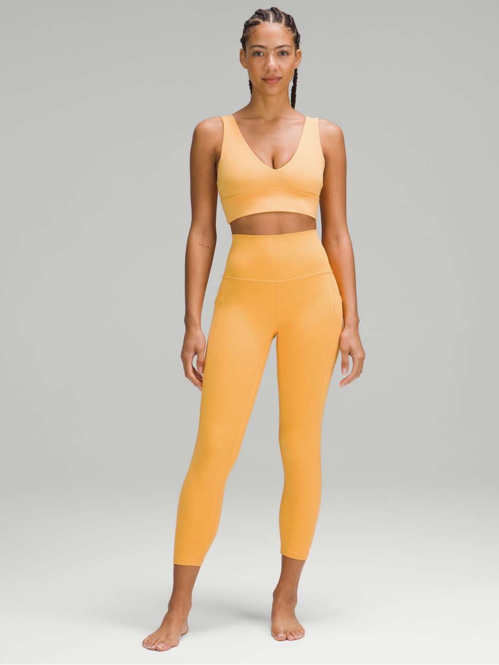 Lululemon Align V-Neck Bra and Align High-Rise Crop 21" Leggings Set Mango Dream